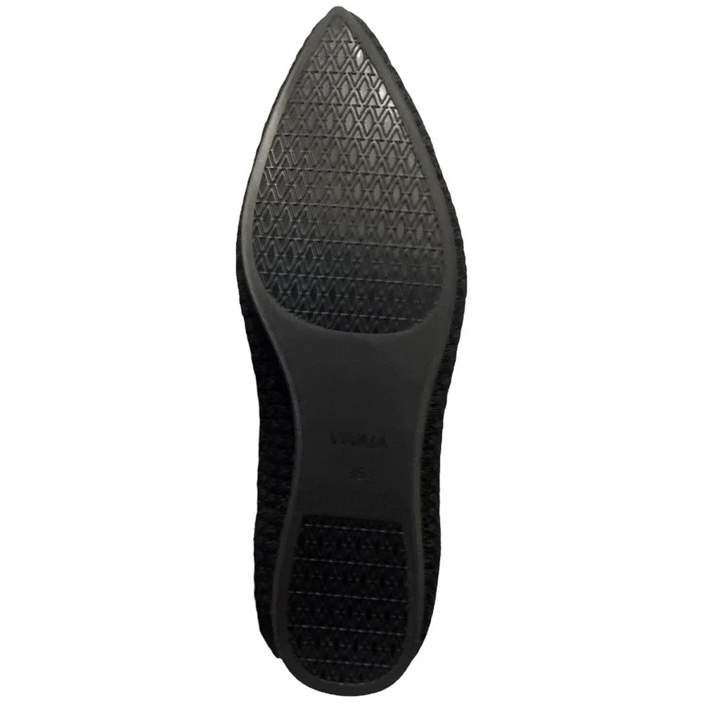 VIVAIA Black Pointed Toe Knit Flats Women's Size 5 Comfort Ballet‎ Shoes